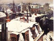 Gustave Caillebotte Rooftops in the Snow Spain oil painting artist